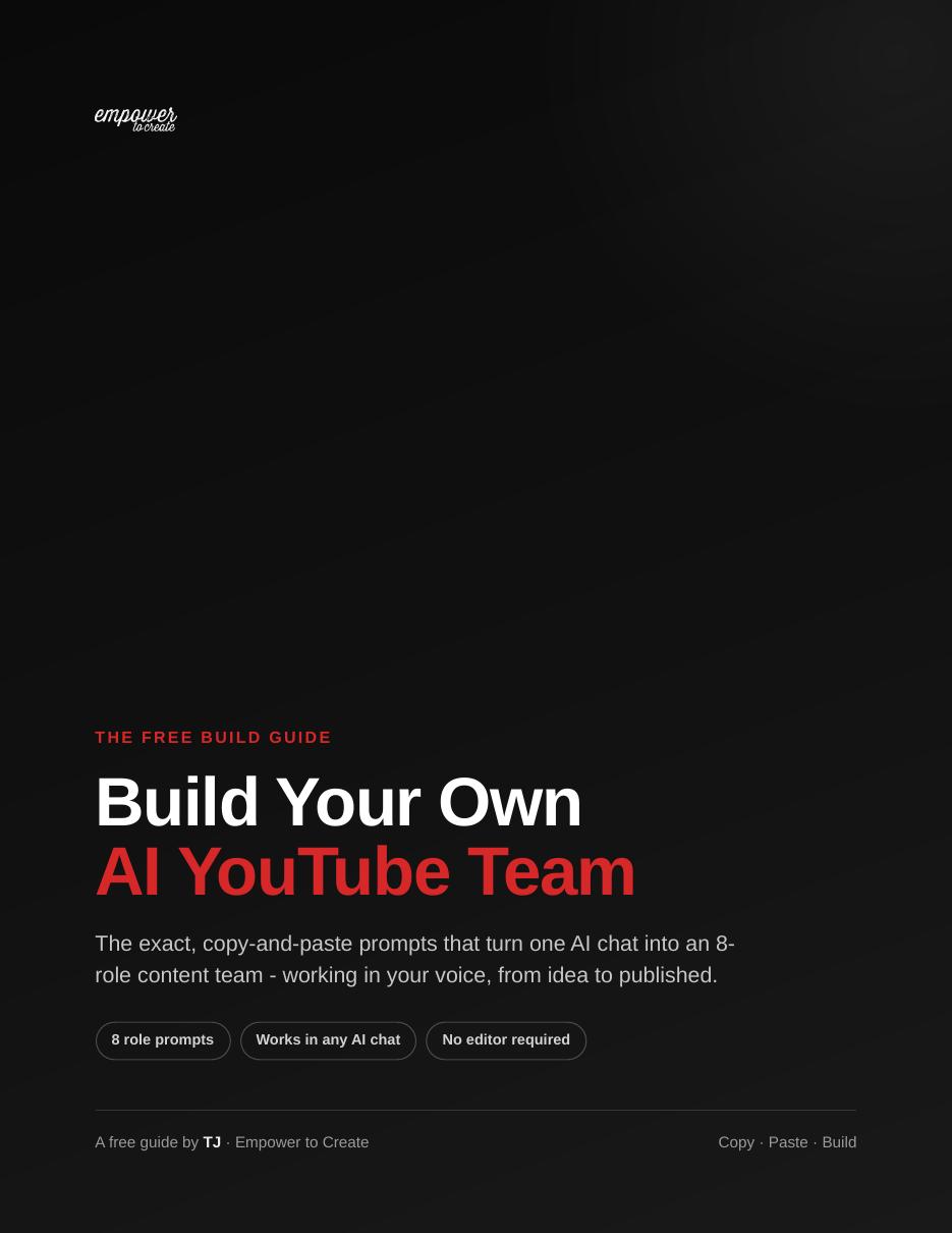 Cover of the Build Your Own AI YouTube Team guide